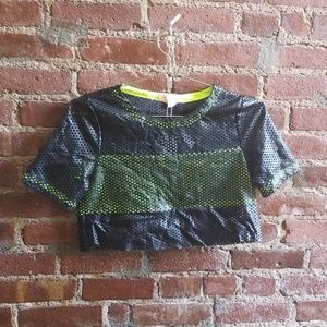 Re:named neon black crop top